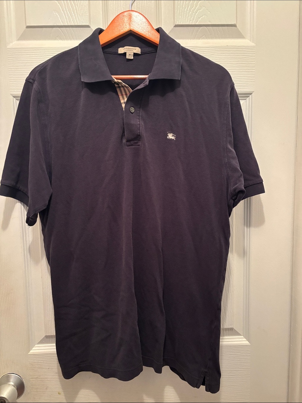 Burberry Black Short-Sleeve Polo with Signature Check Trim